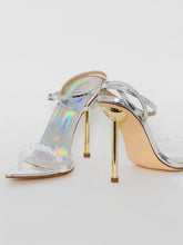 Transparente Stiletto-Absätze mit Schmucksteinen